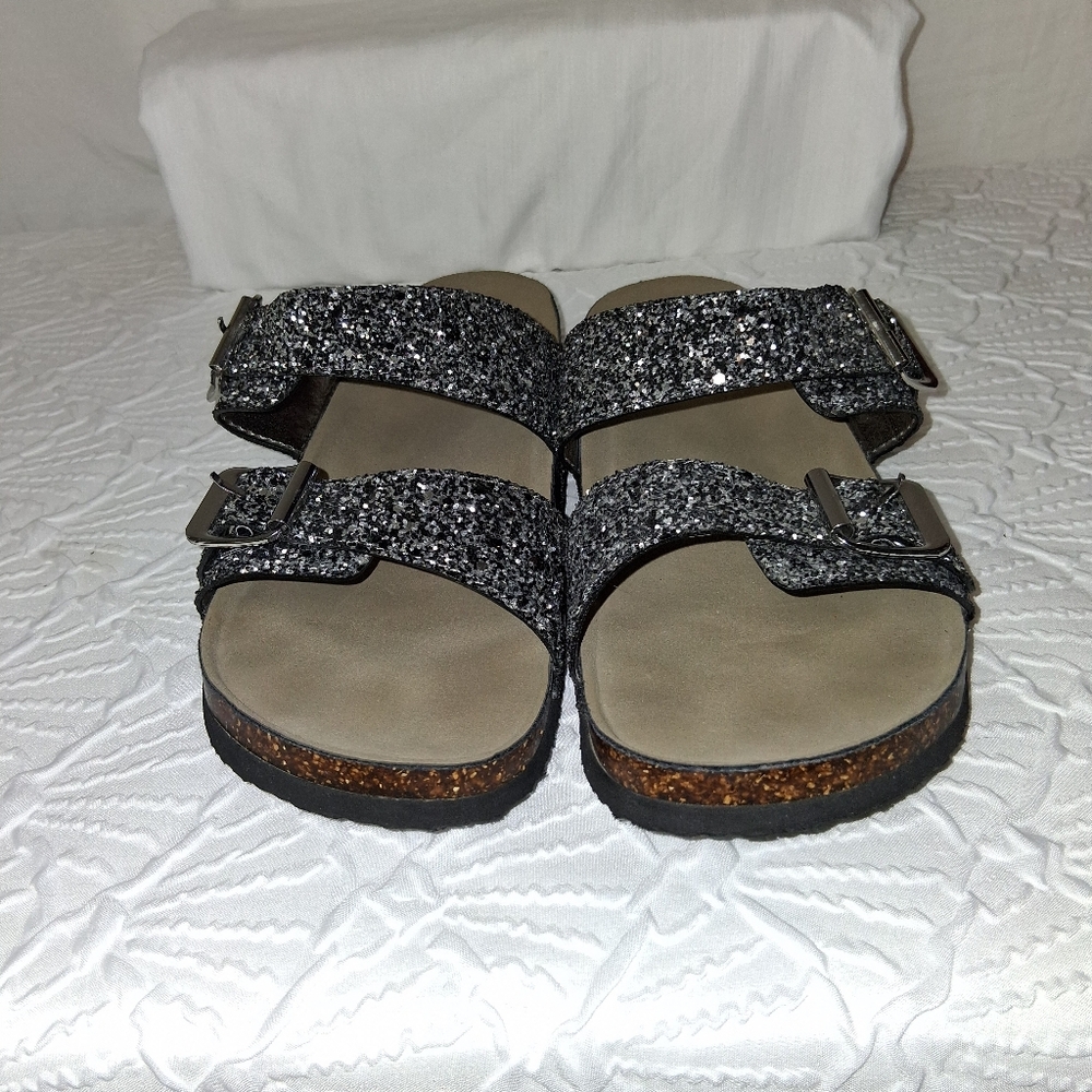 Madden Girl Women's Glitter Sandals - Silver Size 9.5 - Picture 9 of 16